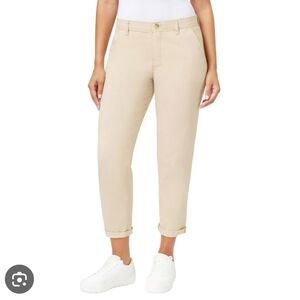 Kensie Jeans Mid Rise Girlfriend Chino  Women's Size 10 Beige Ankle Length NEW